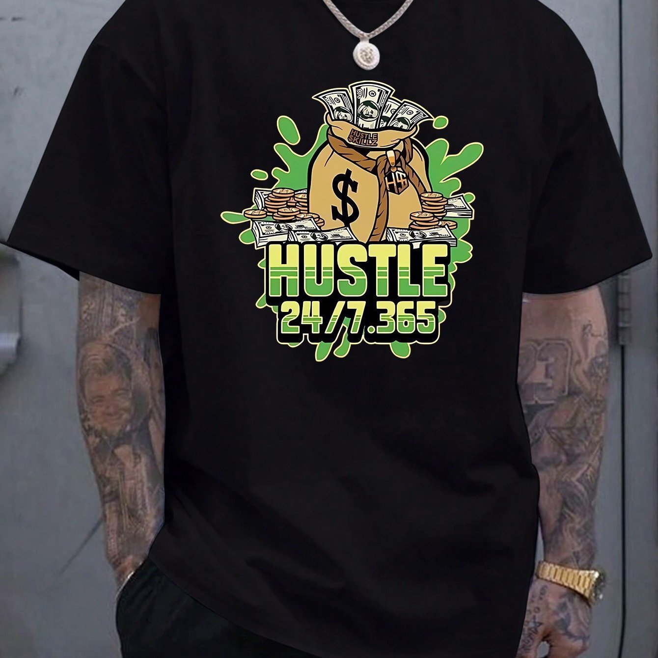 Printed Men's Casual Short Sleeve Breathable T-shirt