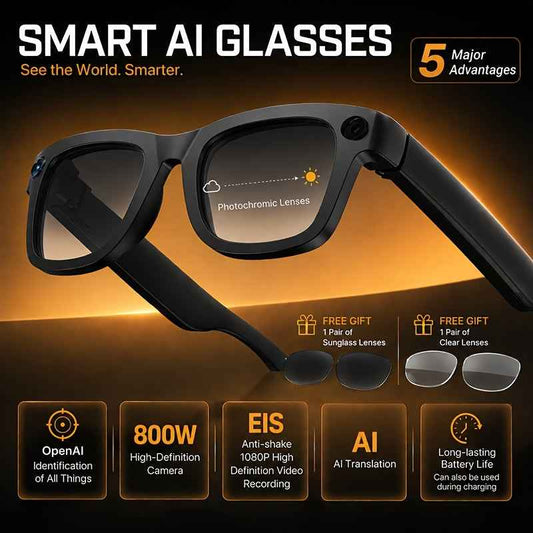 AI Smart Glasses RealTime Translation HD Video Voice Assistant
