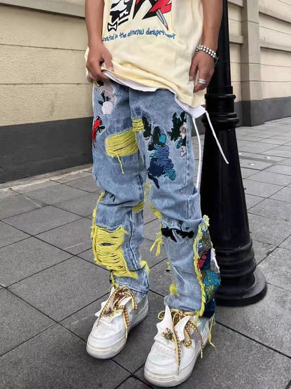 Fried Street Straight Loose Draggle-tail Jeans