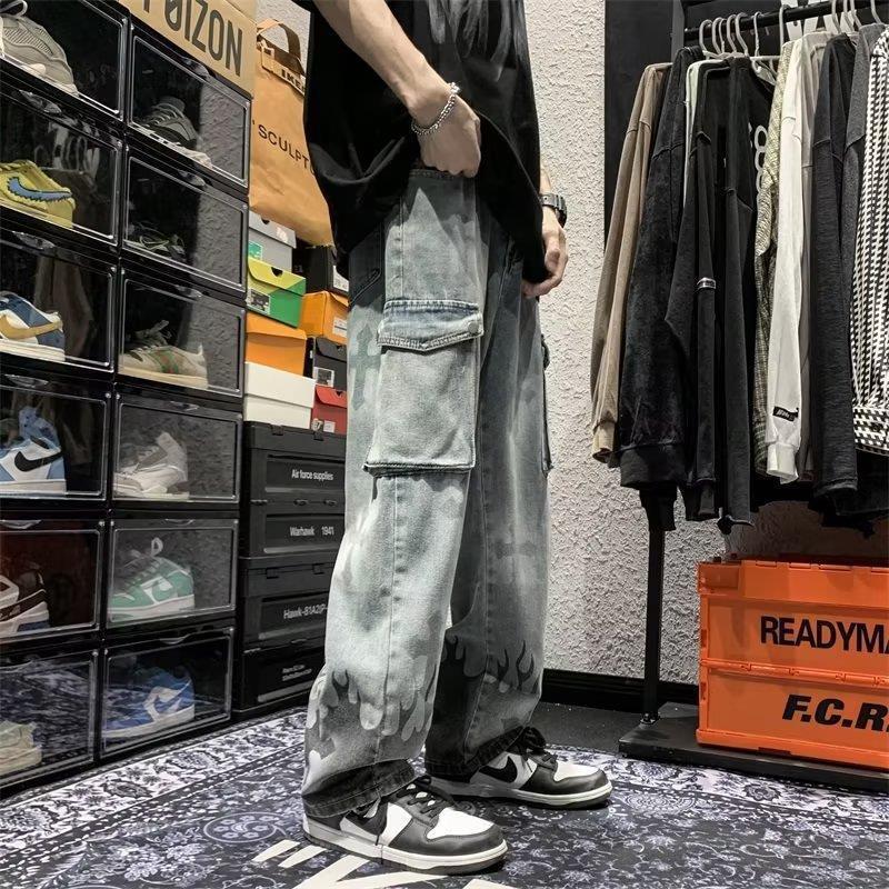 Splashing Cross Ink Denim Wash Jeans