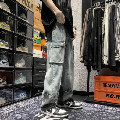 Splashing Cross Ink Denim Wash Jeans