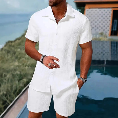 Jacquard Casual Solid Color Suit