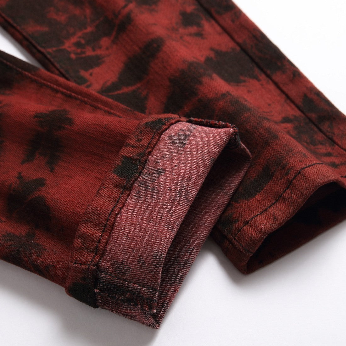 Brick Red Distressed Men's Jean