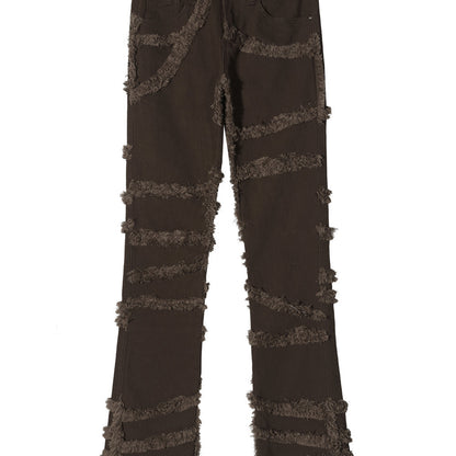 Hip-hop Raw Hem Micro Flared Jeans