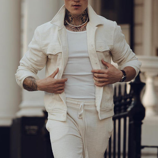 Chaqueta americana de hombre de botonadura sencilla