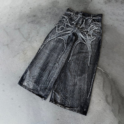 High Street Spider Embroidery Patch Jeans