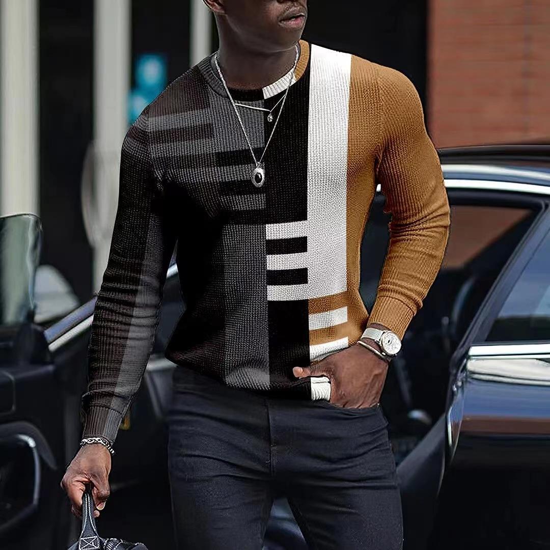 Slim Round Neck Pullover Long Sleeve Shirt