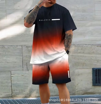 Casual Sports Short Sleeve Set For Men