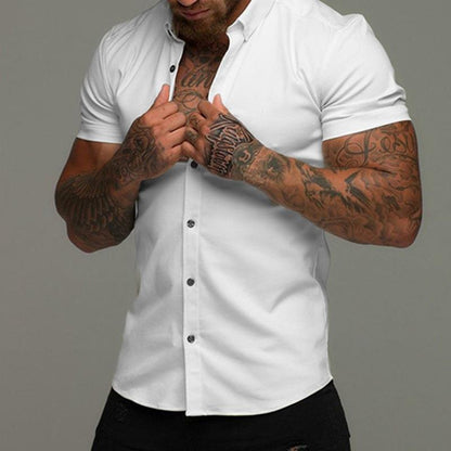 Fitted Men's Short Sleeve Casual Shirt
