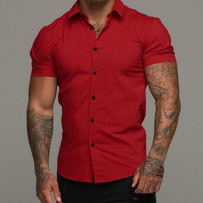 Fitted Men's Short Sleeve Casual Shirt