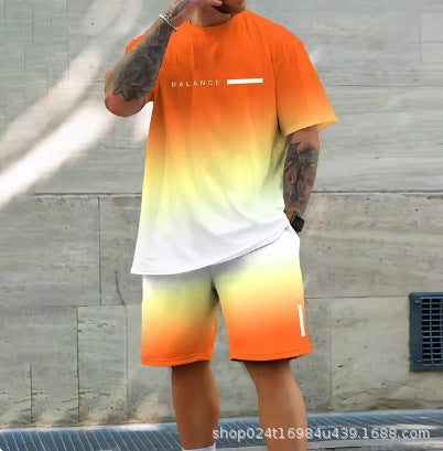 Casual Sports Short Sleeve Set For Men
