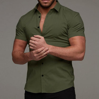 Fitted Men's Short Sleeve Casual Shirt