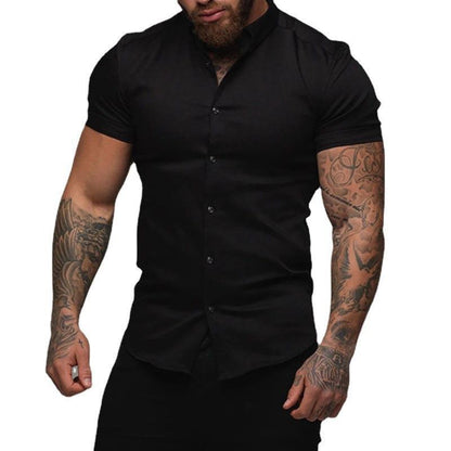 Fitted Men's Short Sleeve Casual Shirt