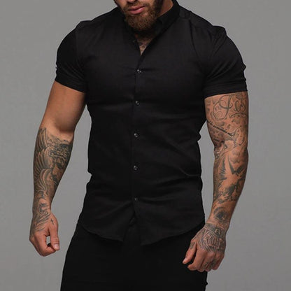 Fitted Men's Short Sleeve Casual Shirt