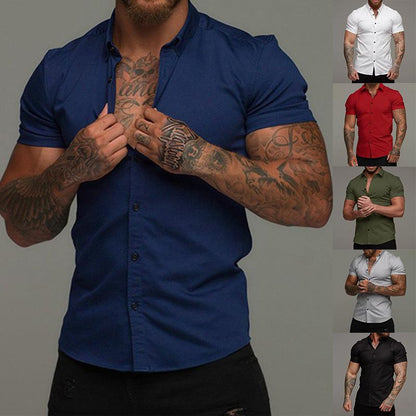 Fitted Men's Short Sleeve Casual Shirt