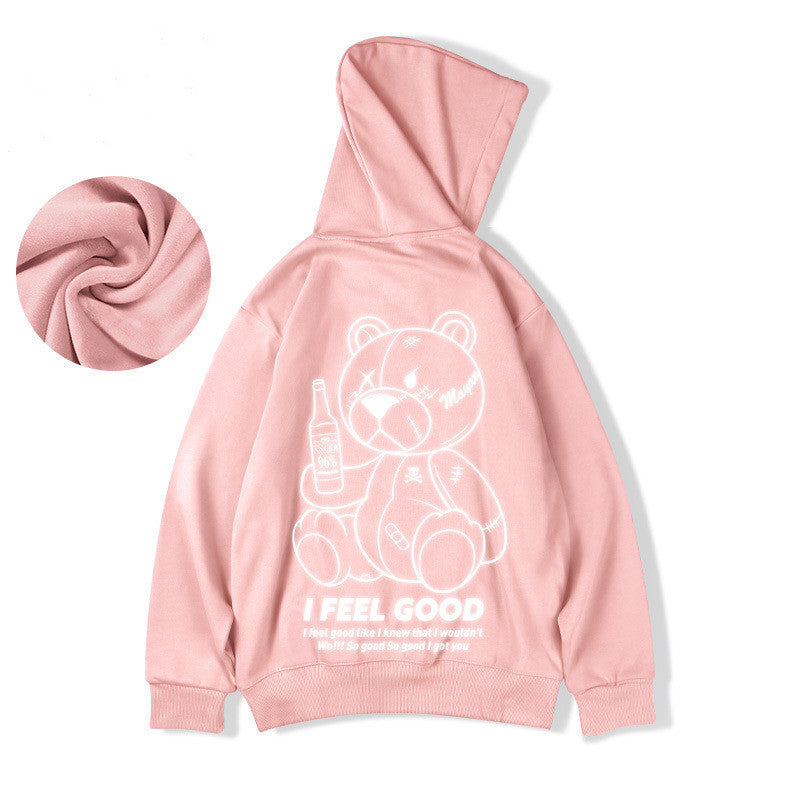 Sudadera con capucha holgada de marca de moda para hombre