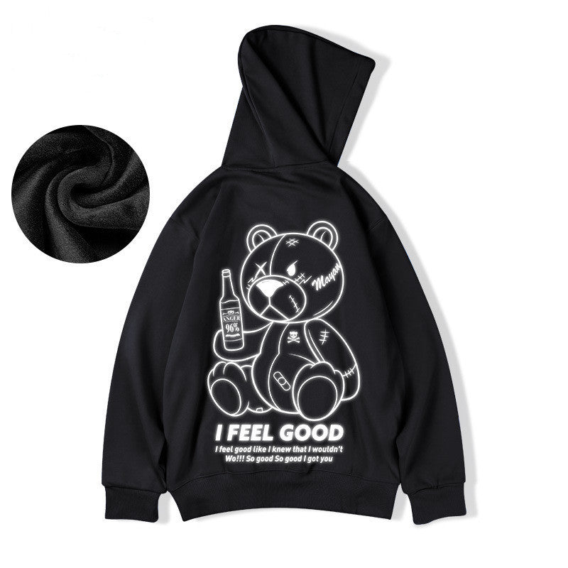 Sudadera con capucha holgada de marca de moda para hombre