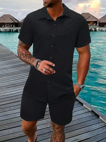 Jacquard Casual Solid Color Suit