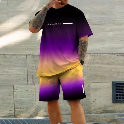 Casual Sports Short Sleeve Set For Men