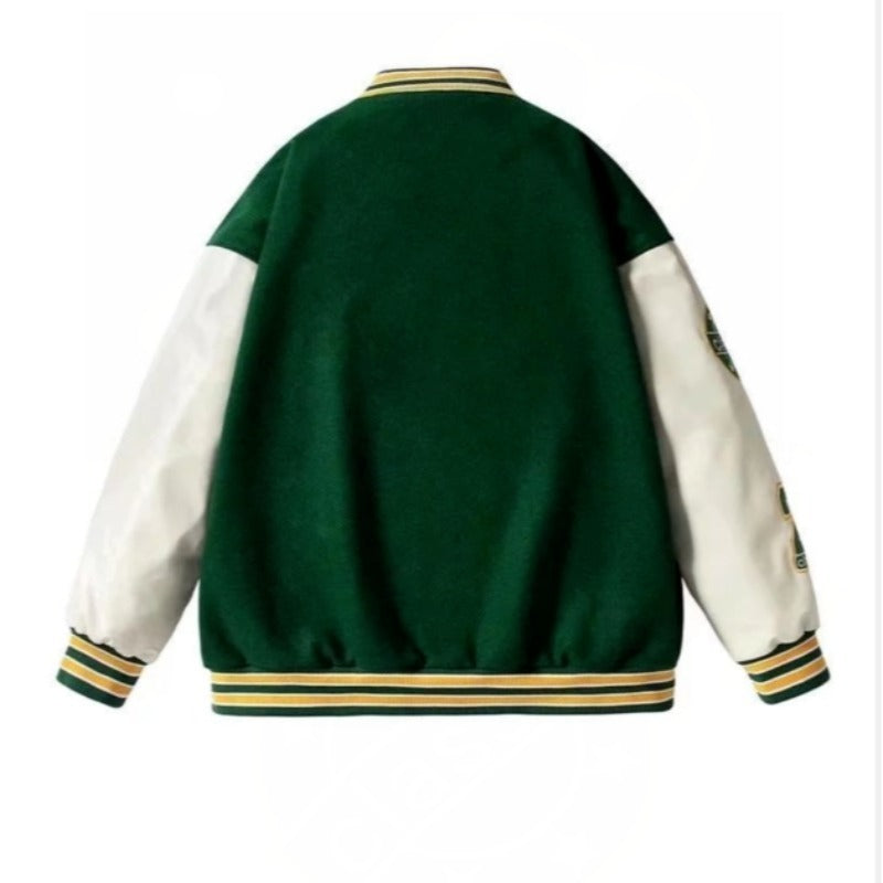 Chaqueta de béisbol con letras bordadas de Street Letter
