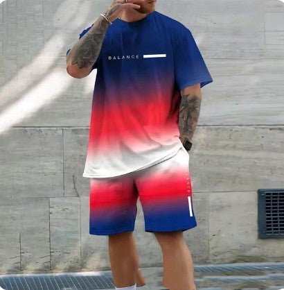Casual Sports Short Sleeve Set For Men
