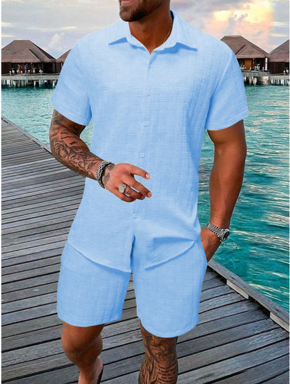 Jacquard Casual Solid Color Suit