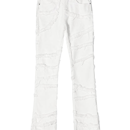 Hip-hop Raw Hem Micro Flared Jeans