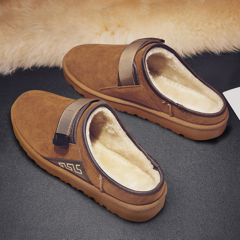 Zapatos de algodón con fregona interior antideslizantes de invierno para hombre