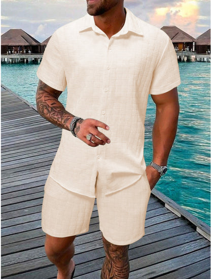 Jacquard Casual Solid Color Suit