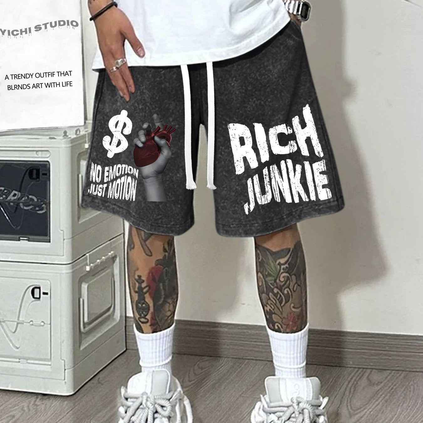 Mens Retro Washed Casual Summer Street Sport Shorts