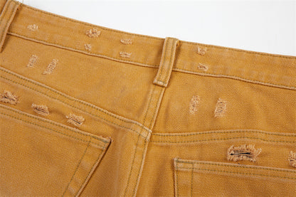 Fashion Washed Gradient Hole Jeans