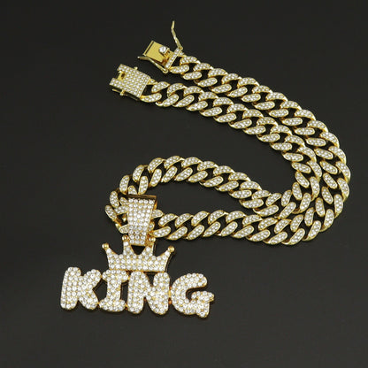 King Necklace With Diamond Pendant