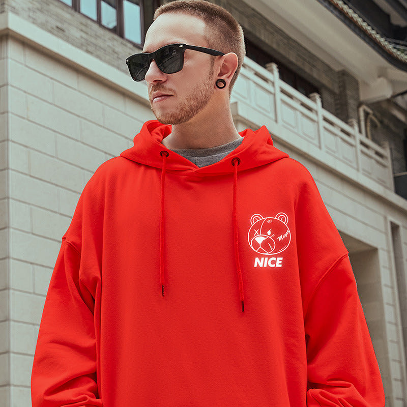 Sudadera con capucha holgada de marca de moda para hombre