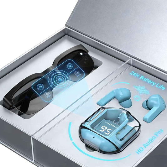 AI Translation Smart Glasses + Wireless Headphones, Support Real-time Online Translation In Multiple Languages