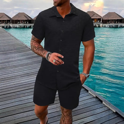 Jacquard Casual Solid Color Suit