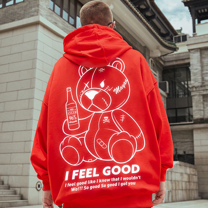 Sudadera con capucha holgada de marca de moda para hombre