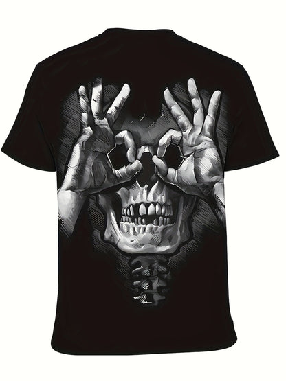 Creative Skull Print Men's Casual Street Style T-shirt