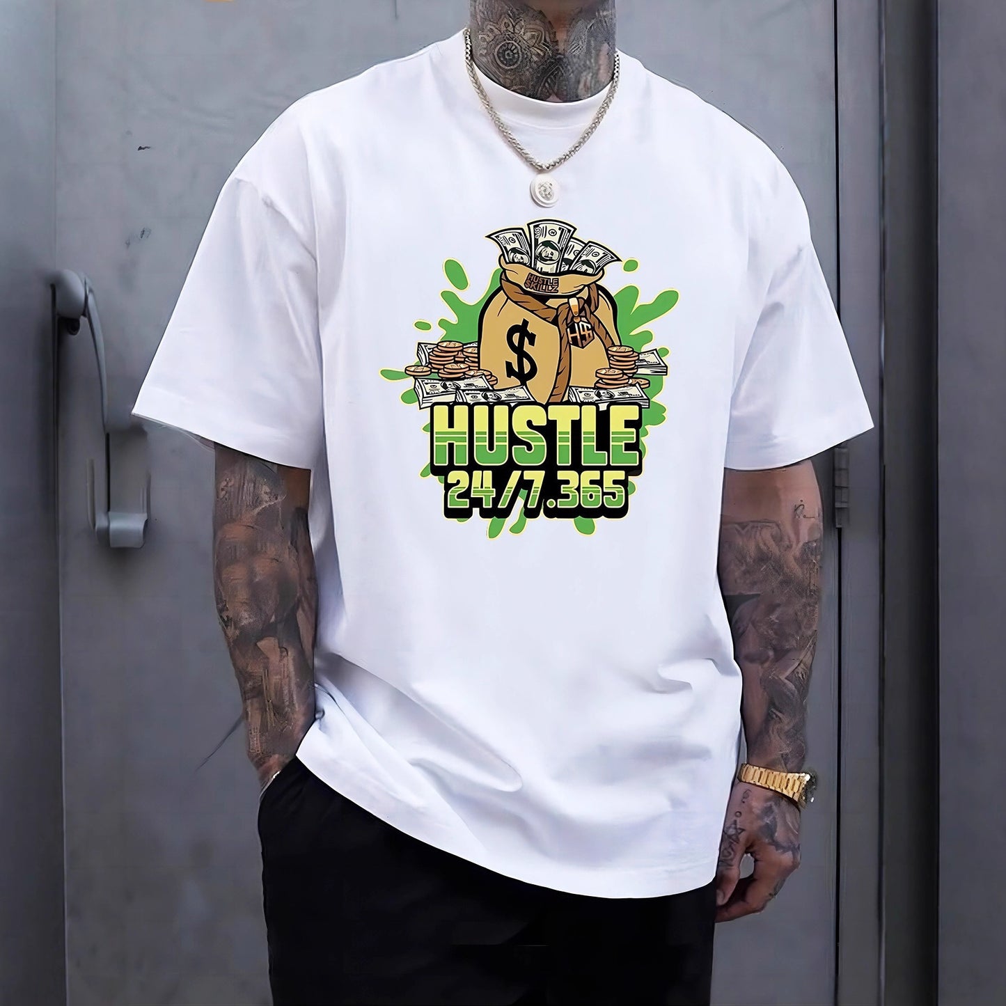 Printed Men's Casual Short Sleeve Breathable T-shirt