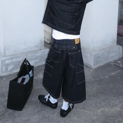 Trendy Washed Wide Leg Short Pants