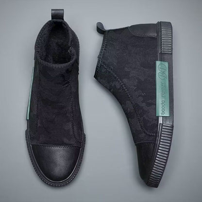 High-top Canvas Slip-on Lazy Camouflage Breathable Casual Shoes