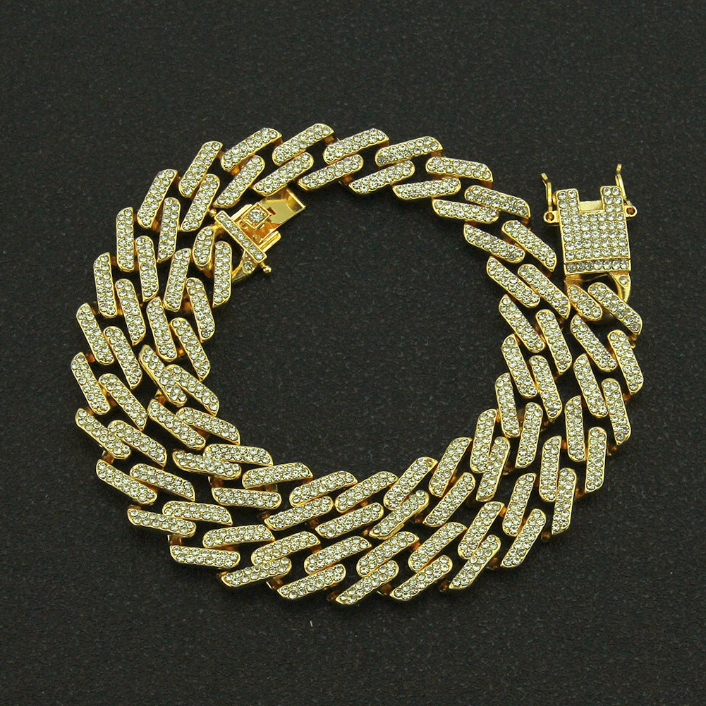 Geometric Square Cuban Colored Diamond Bracelet