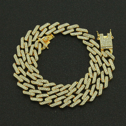 Geometric Square Cuban Colored Diamond Bracelet