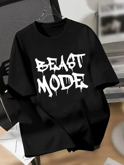 Men's Printed Short-sleeved Beast Mode T-shirt