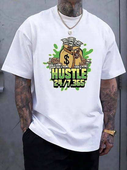 Printed Men's Casual Short Sleeve Breathable T-shirt