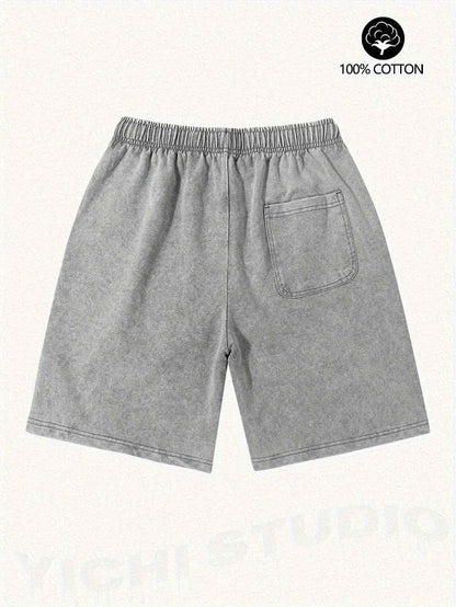 Mens Retro Washed Casual Summer Street Sport Shorts