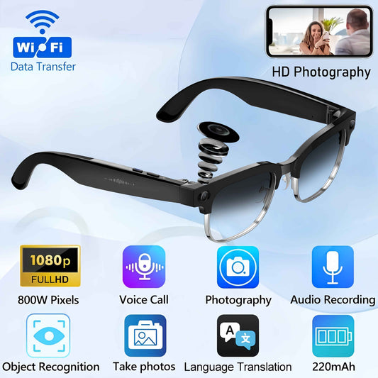 4K  Glasses, AI Smart Glasses with Real-time Translation And Object Recognition,