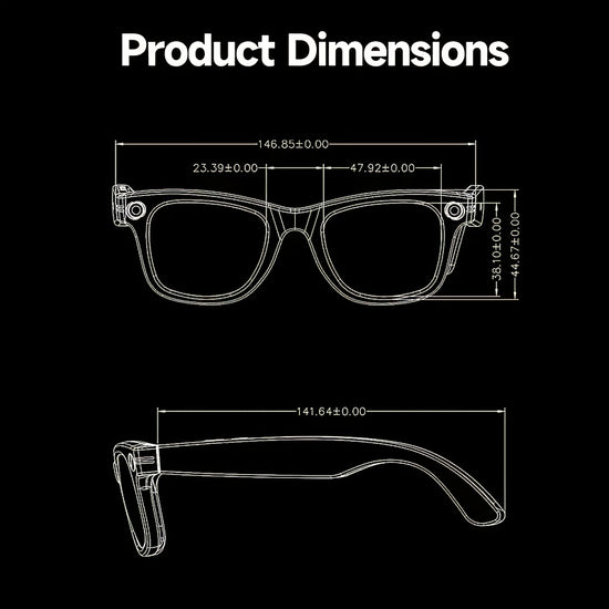 Smart Fashion Glasses Camera Translation Calls Music