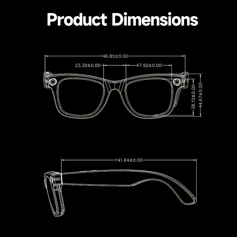 Smart Fashion Glasses Camera Translation Calls Music