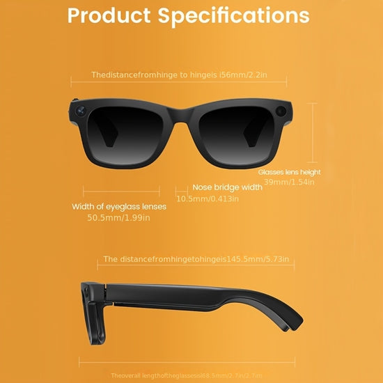 AI Smart Glasses RealTime Translation HD Video Voice Assistant