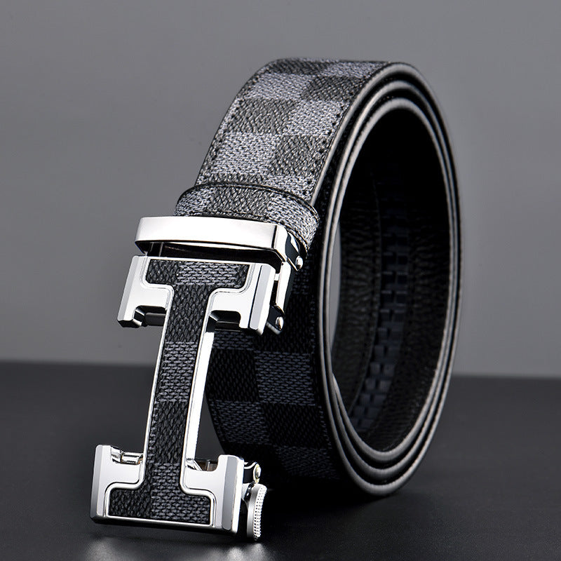 Cinturón de cuadros ligero de lujo para hombre